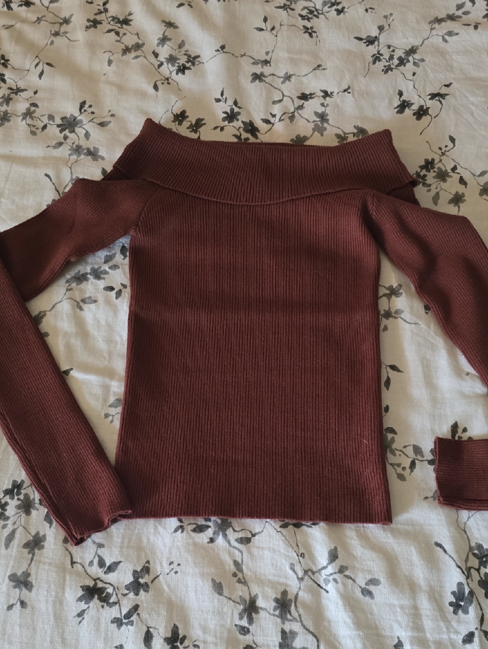 NWT, Double Zero Ribbed Off-Shoulder Sweater Top, Sz M